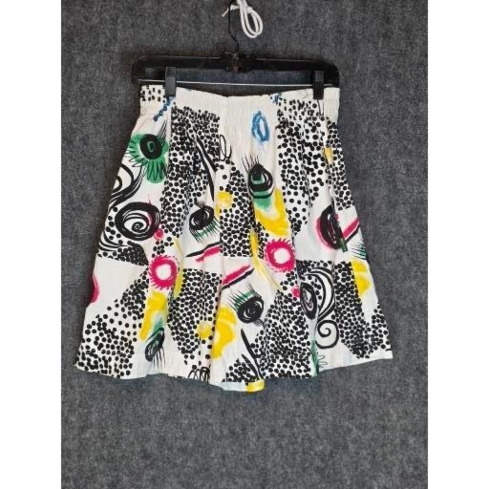 Gene Ewing BIS California Shorts Womens M‎ Beige Sunwash Wrinkled Rich Abstract